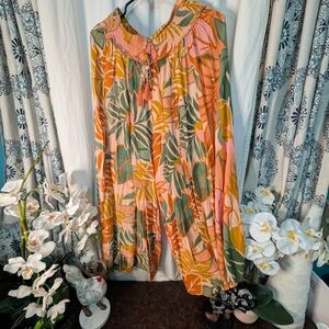 Tropical Print Wide Leg pants